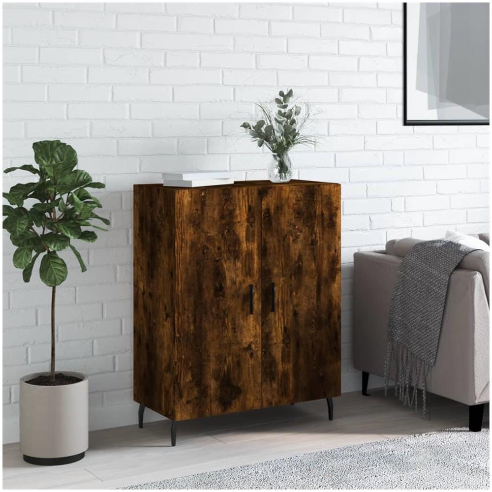 Credenza Rovere Fumo 69,5x34x90 Cm In Legno Multistrato - Foto 1