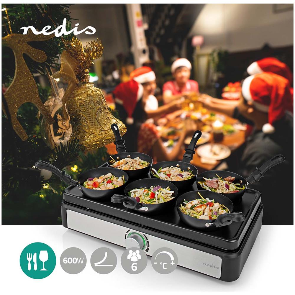 FCRA310FBK6 griglia per raclette 6 persona (e) 600 W Alluminio, Nero - Foto 2