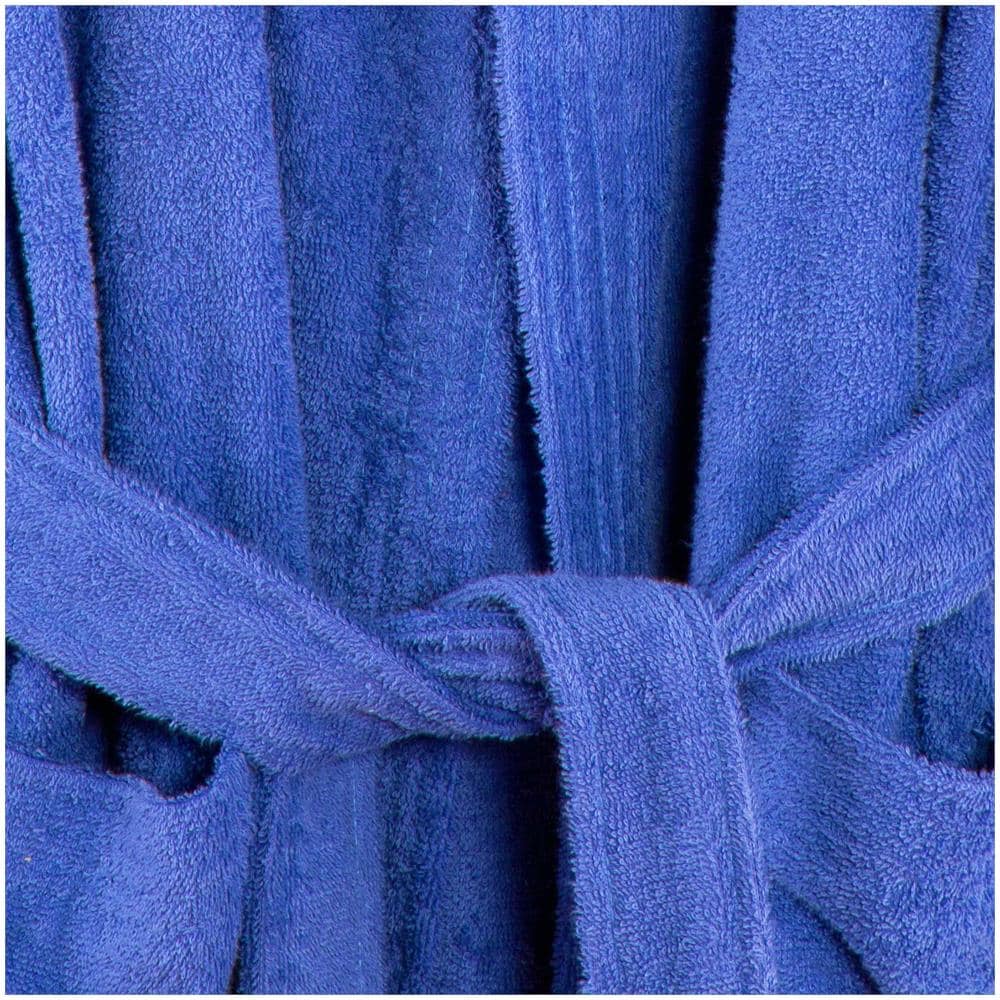 Accappatoio Con Cappuccio Spugnissima Minorca Junior In Cotone Colore Blu Misura 6-8 Anni - Foto 3