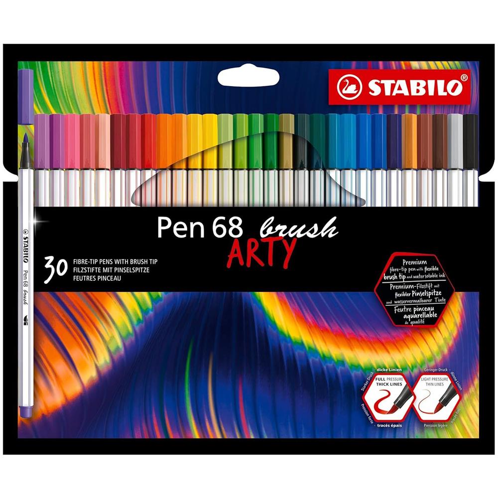Pen 68 brush - Pennarello Premium con punta a pennello - ARTY - Astuccio da 30 - Colori assortiti - Foto 1