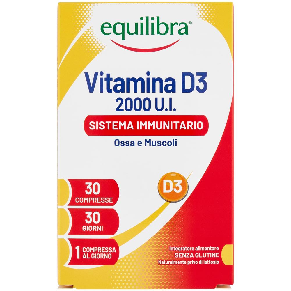 Vitamina D3 2000UI Sistema Immunitario Ossa e Muscoli 30 Compresse - Foto 1