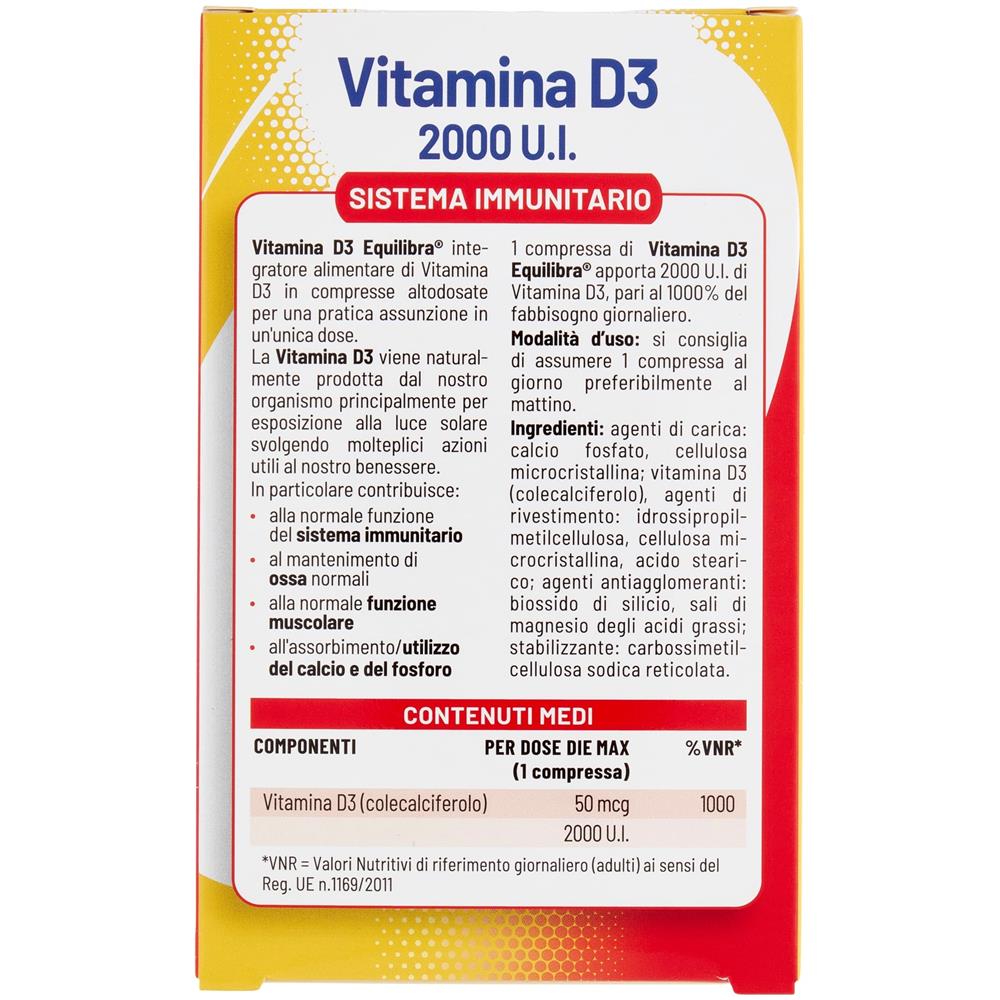 Vitamina D3 2000UI Sistema Immunitario Ossa e Muscoli 30 Compresse - Foto 6