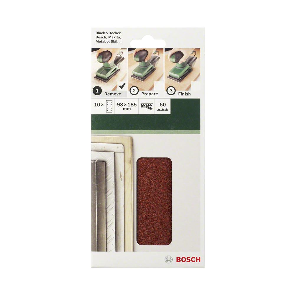 10 Fogli Abrasivi 93x230mm Per Levigatrice Orbitale 8 Fori Qualita' Chiara Grana 80 - Foto 1