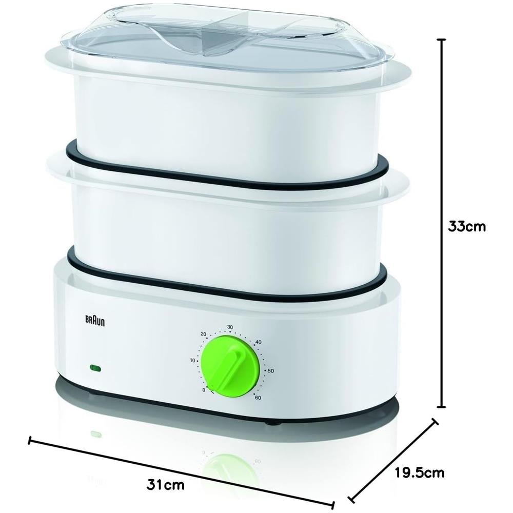 Vaporiera FS 3000 2 cestello /i Superficie piana Potenza 850 W Colore Verde /Bianco - Foto 5