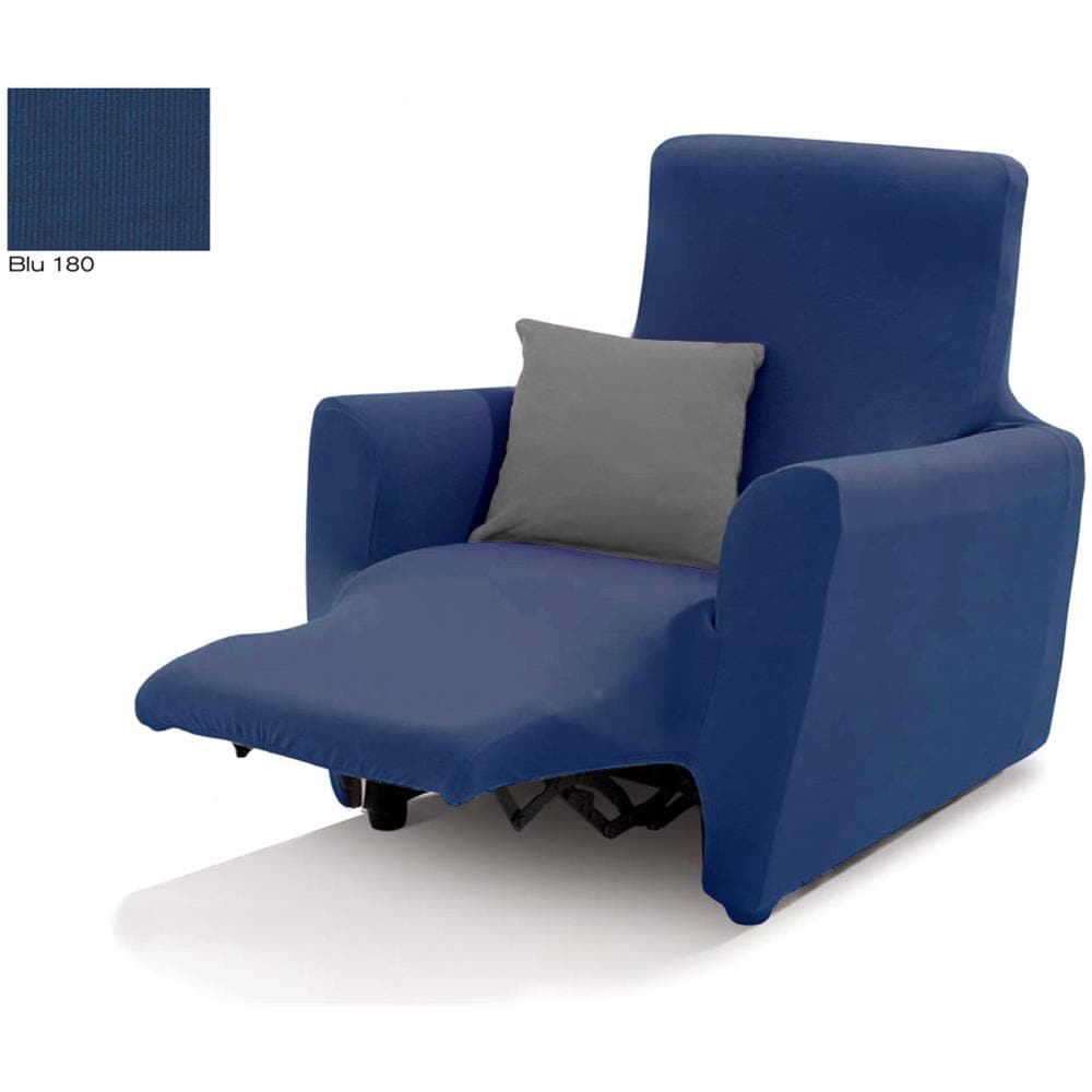 Copripoltrona Reclinabile Easy Long Sofa Cover In Tinta Unita Poltrona Blu 180 - Foto 2