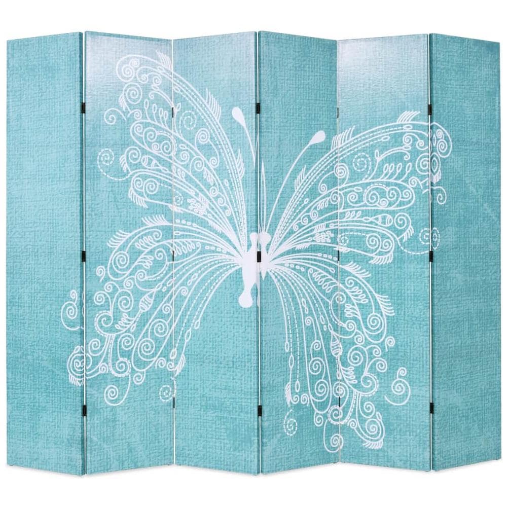 Paravento Pieghevole 228x170 cm Stampa Farfalla Blu - Foto 1