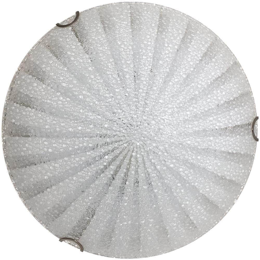 Plafoniera In Vetro Bianco Decorato Diametro 30cm - Foto 1