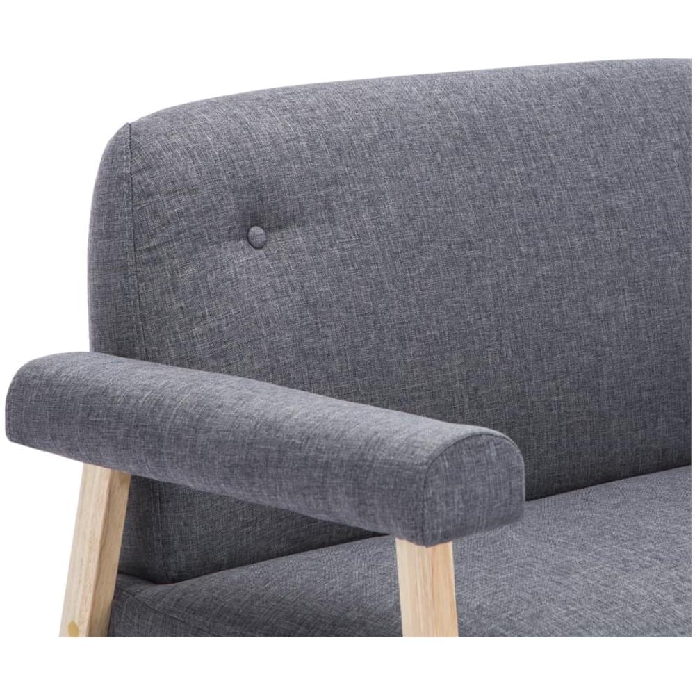 Divano A 2 Posti In Tessuto Grigio Scuro - Foto 7