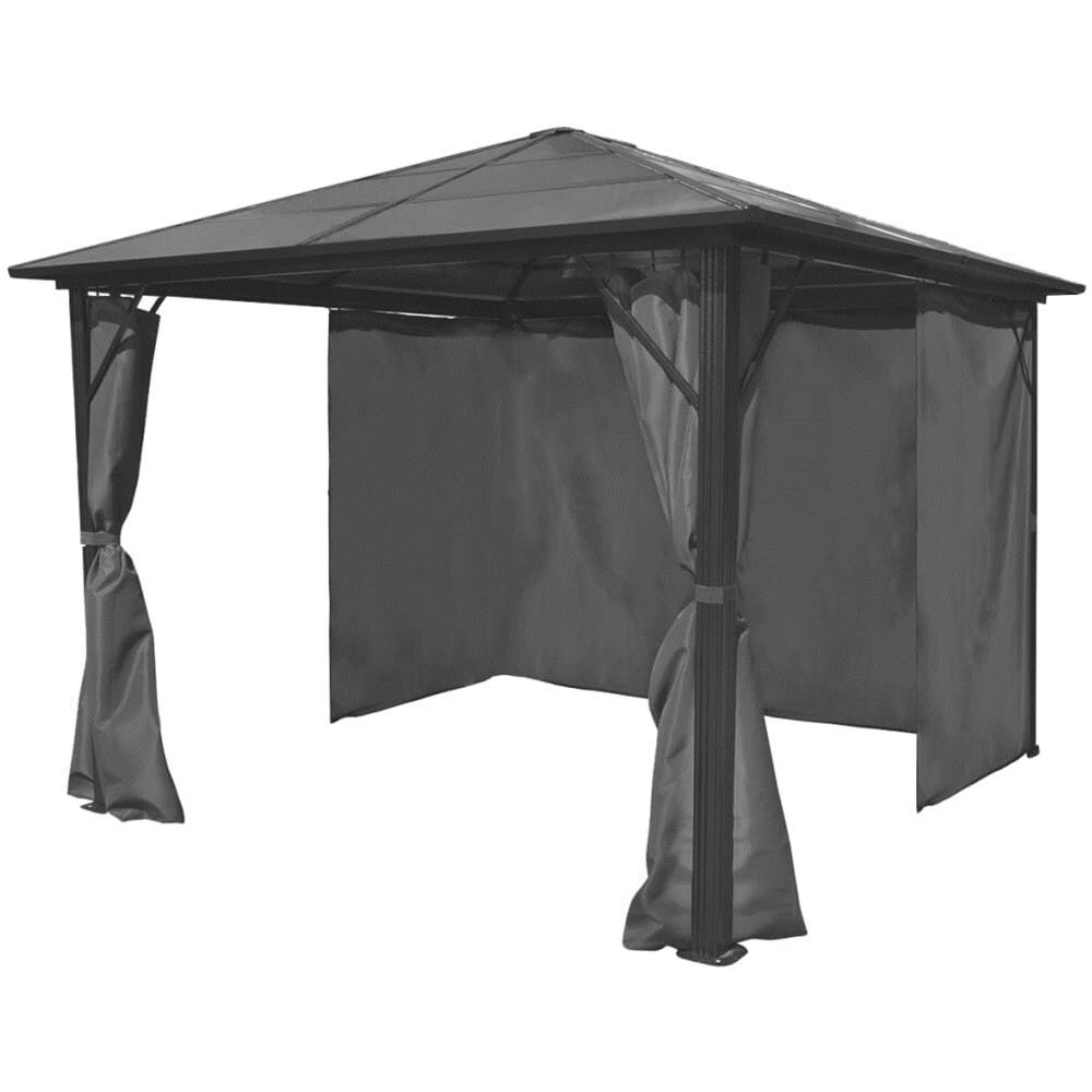 Gazebo Con Tenda Antracite In Alluminio 300x300 Cm - Foto 2