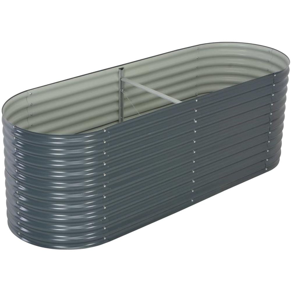 Fioriera Per Giardino 240x80x81 Cm In Acciaio Zincato Grigio - Foto 1