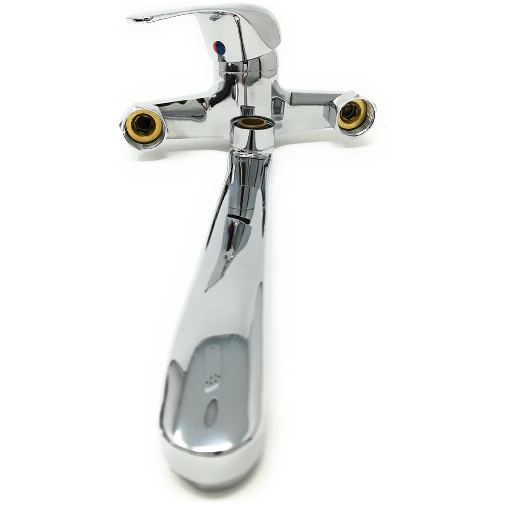 Rubinetto A Muro Per Lavello Cucina Miscelatore Vasca Canna Alta Ottone Cromato - Foto 1