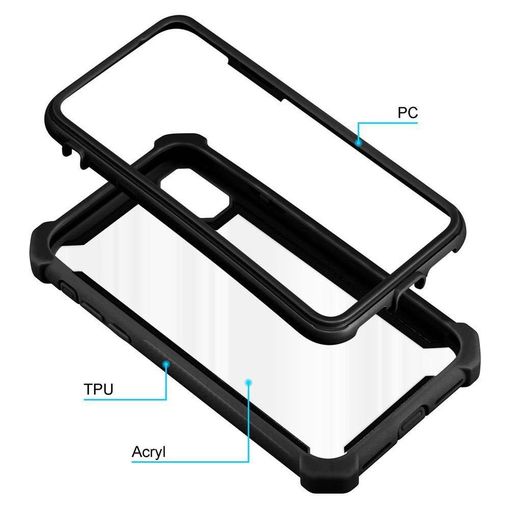 Custodia Compatibile Con Apple Iphone X / Xs In Nero Alno - Coperchio Protettivo 2 In 1 Con Bordo In Silicone Tpu E Retro In Vetro Acrilico - Foto 8