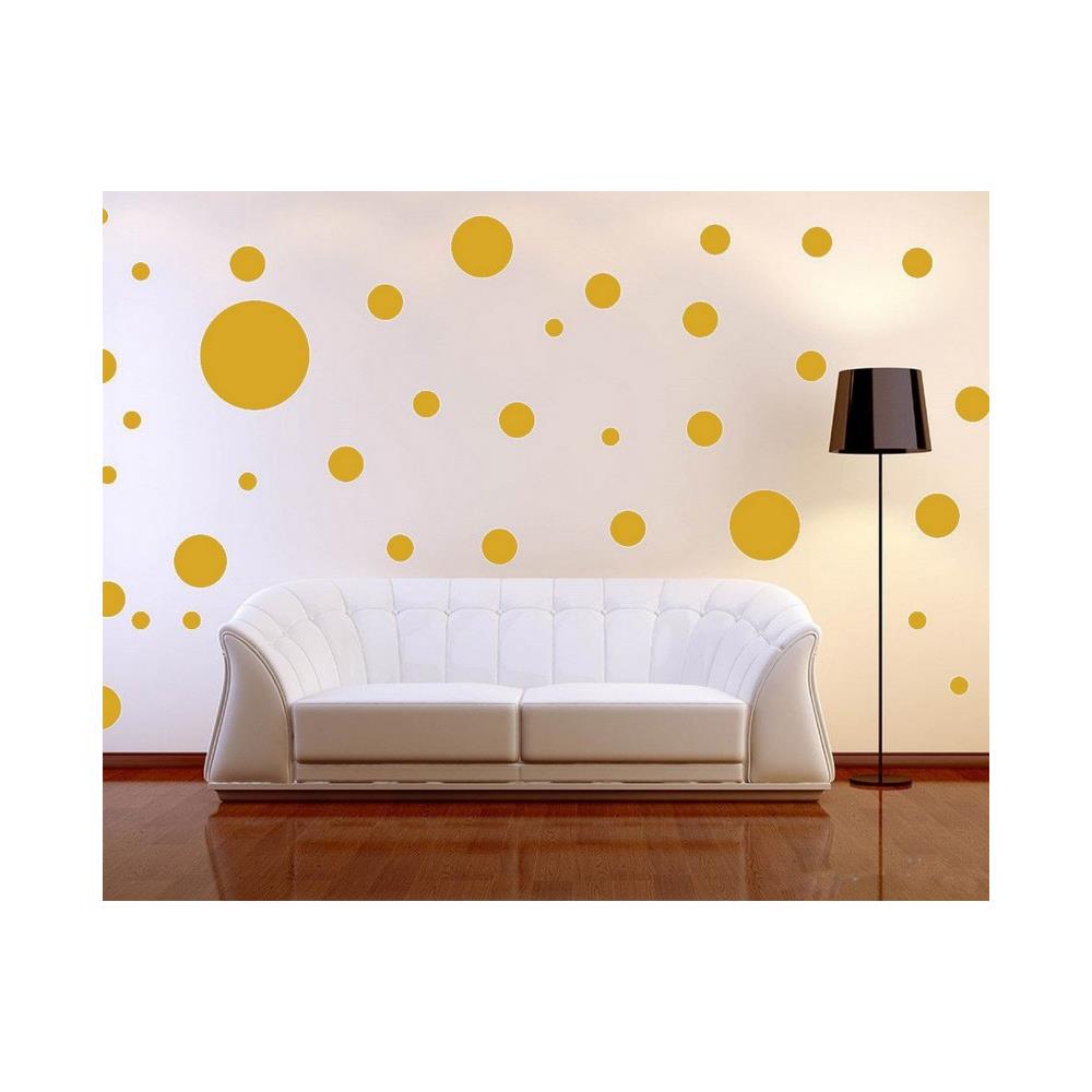 Sticker Per Bambini Polka Dots - Cerchi - Per Bambini - Da Parete - Oro In Vinile, 25 X 0,15 X 29 Cm - Foto 1