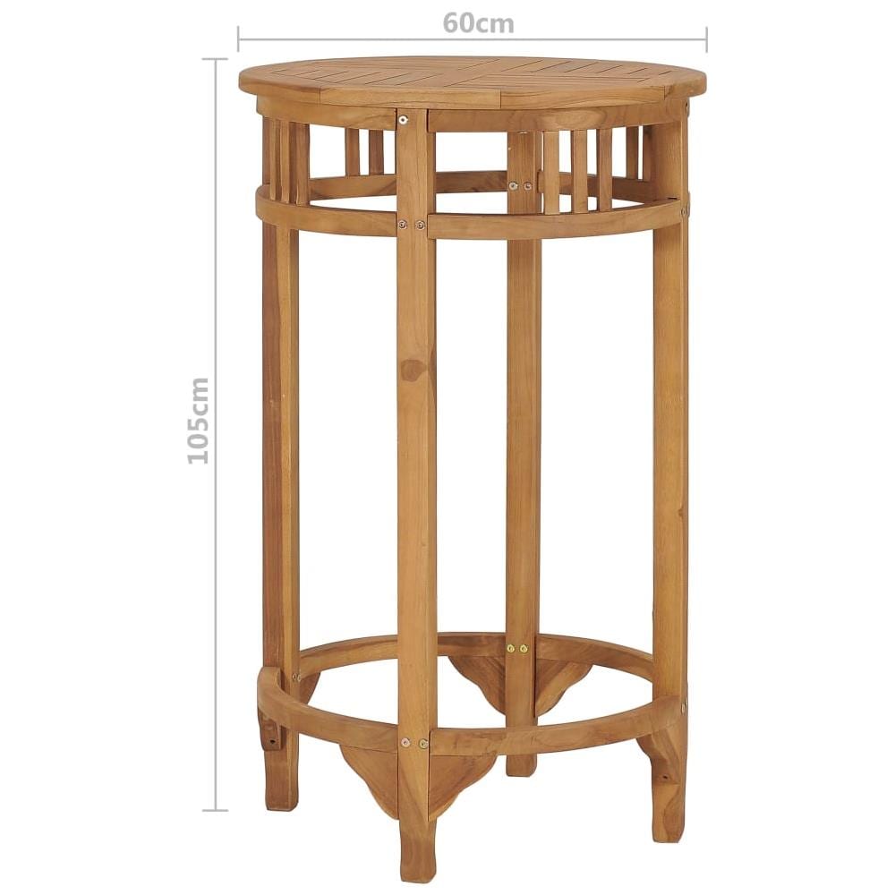 Tavolino Da Bar Ø 60 Cm In Legno Massello Di Teak - Foto 6
