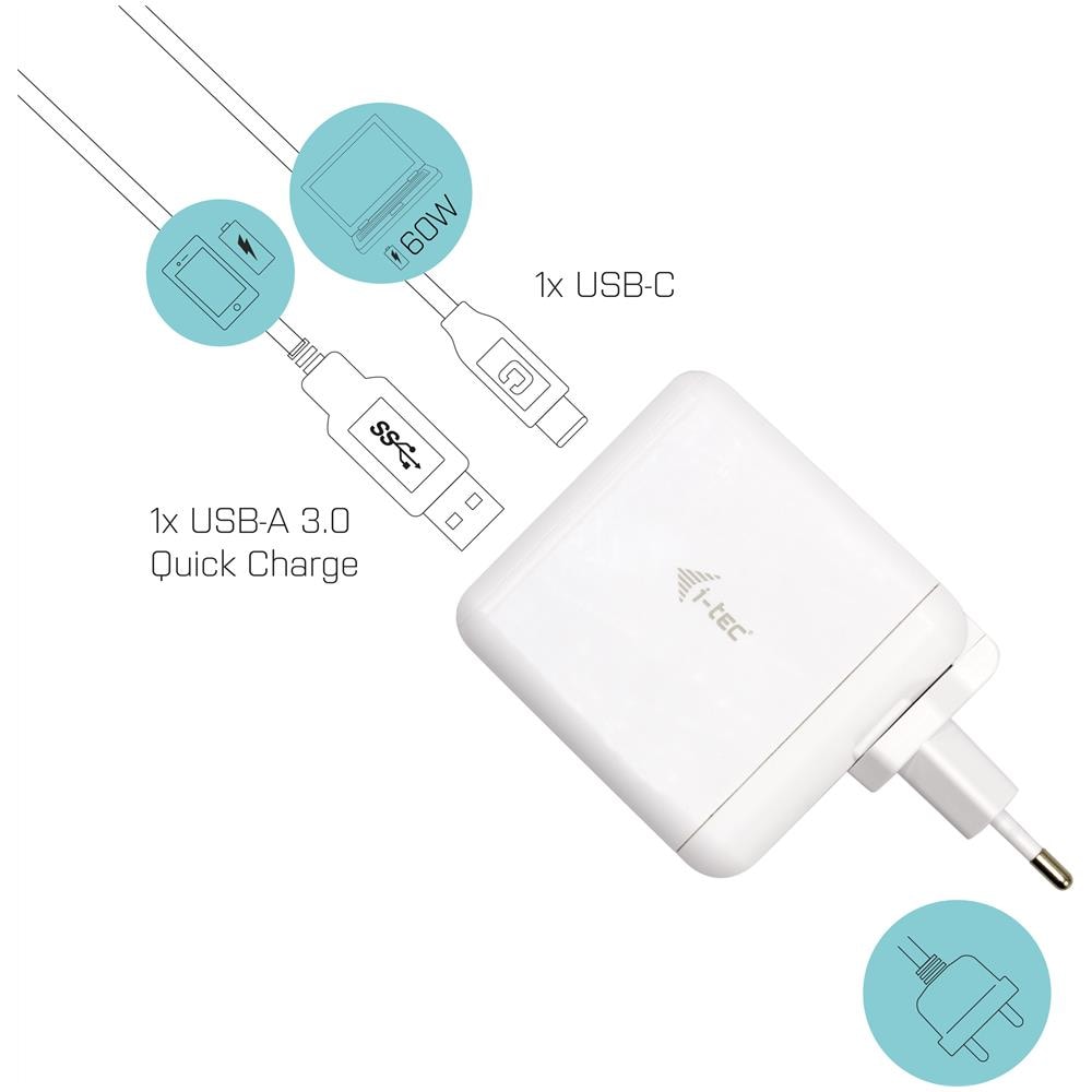 Usb-c Travel Charger 60w + Usb-a Port 18w - Foto 2