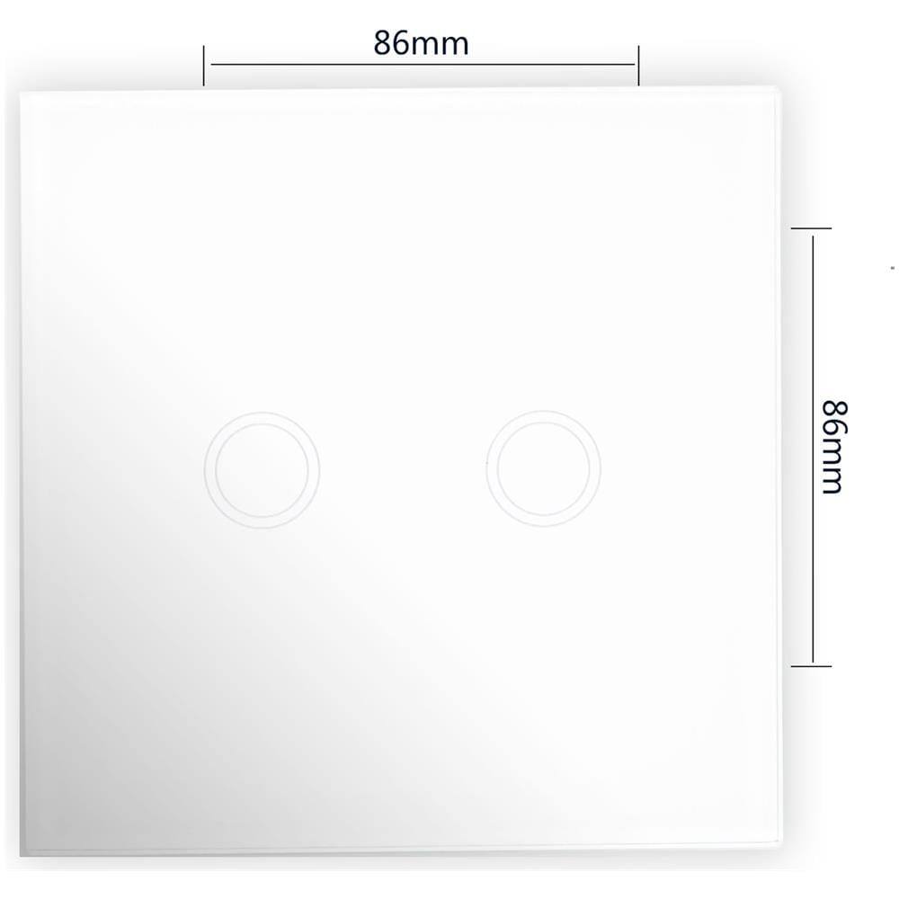 Doppio Interruttore Con Vetro Sh202 Touch, Bianco Con Indicatore Led - Foto 6