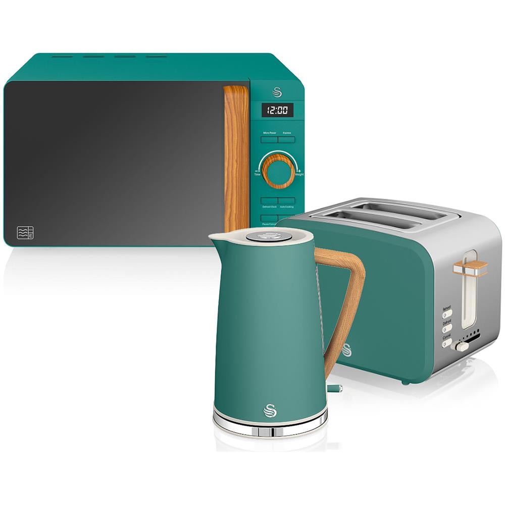 Strp1060 Set Da Colazione Bollitore Tostapane Pane Microonde 20l Verde - Foto 1