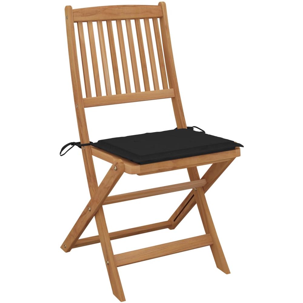 Sedie Da Giardino Pieghevoli 4 Pz Con Cuscini Massello Acacia - Foto 2