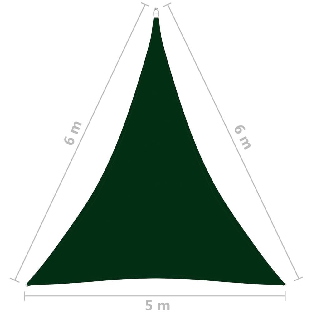 Parasole a Vela Oxford Triangolare 5x6x6 m Verde Scuro - Foto 6