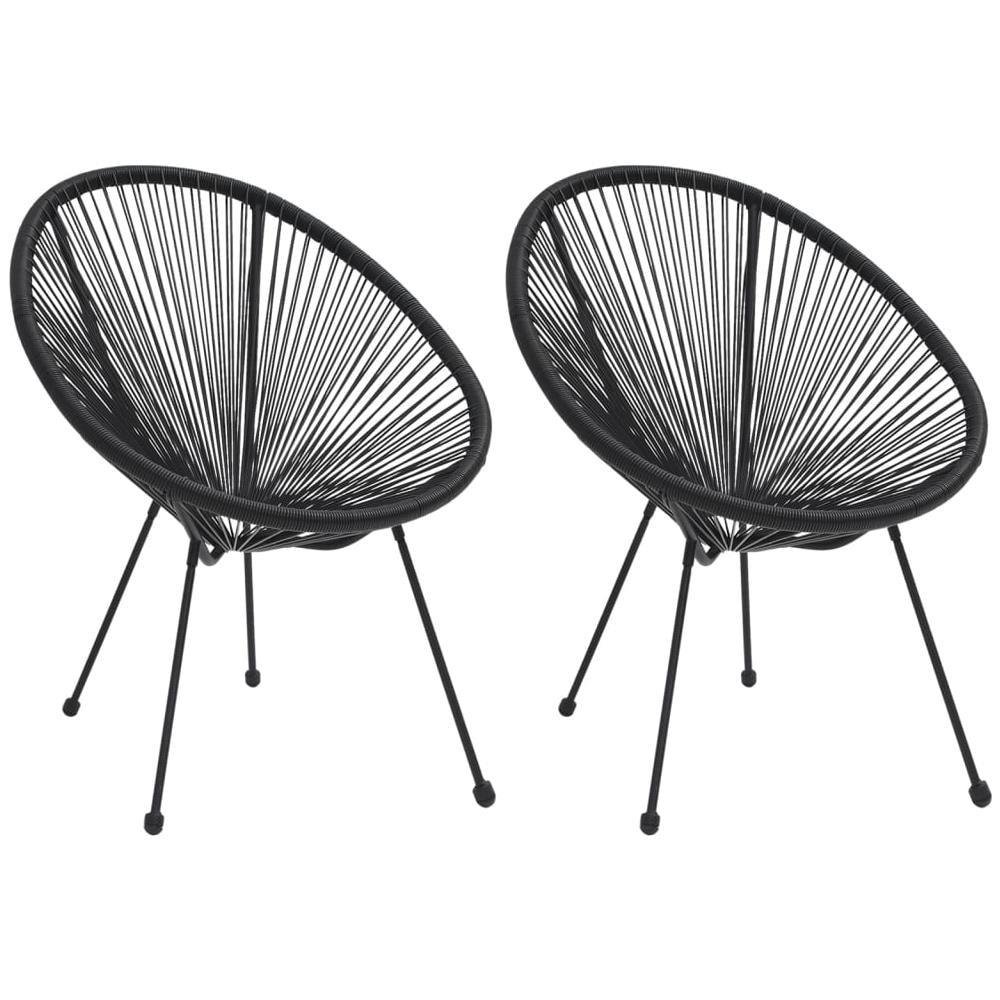 Sedia Da Giardino Rotonda 2 Pz In Rattan Nero - Foto 1