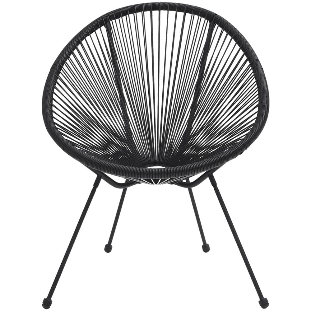 Sedia Da Giardino Rotonda 2 Pz In Rattan Nero - Foto 3