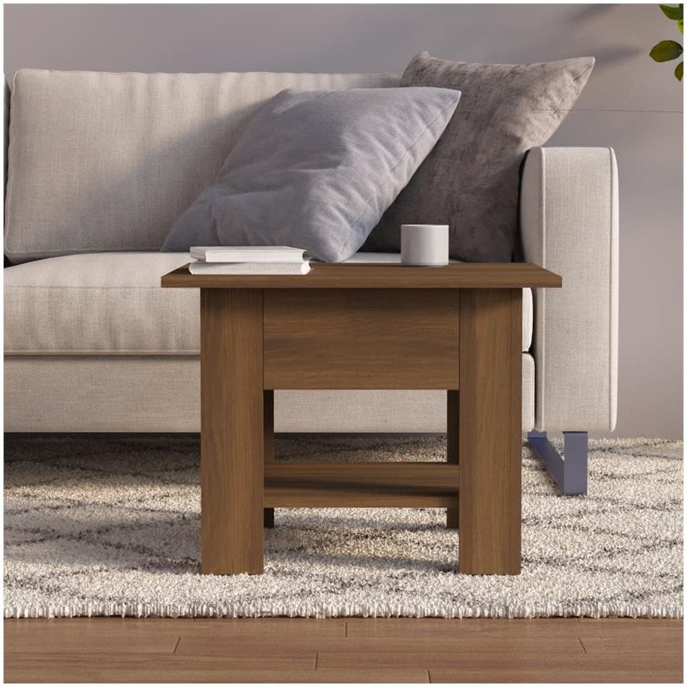 Tavolino da Salotto Rovere Marrone 55x55x42 cm in Truciolato - Foto 3