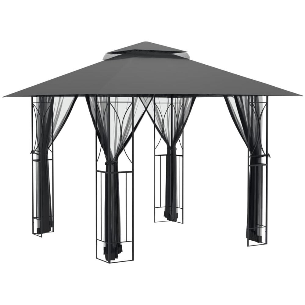 Gazebo Con Pareti Laterali Antracite 300x300x270 Cm Acciaio - Foto 2
