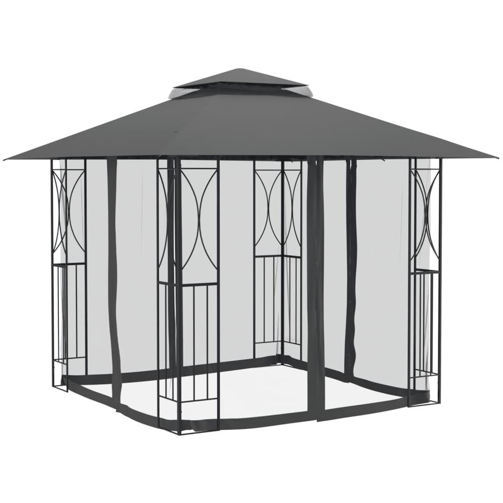 Gazebo Con Pareti Laterali Antracite 300x300x270 Cm Acciaio - Foto 3