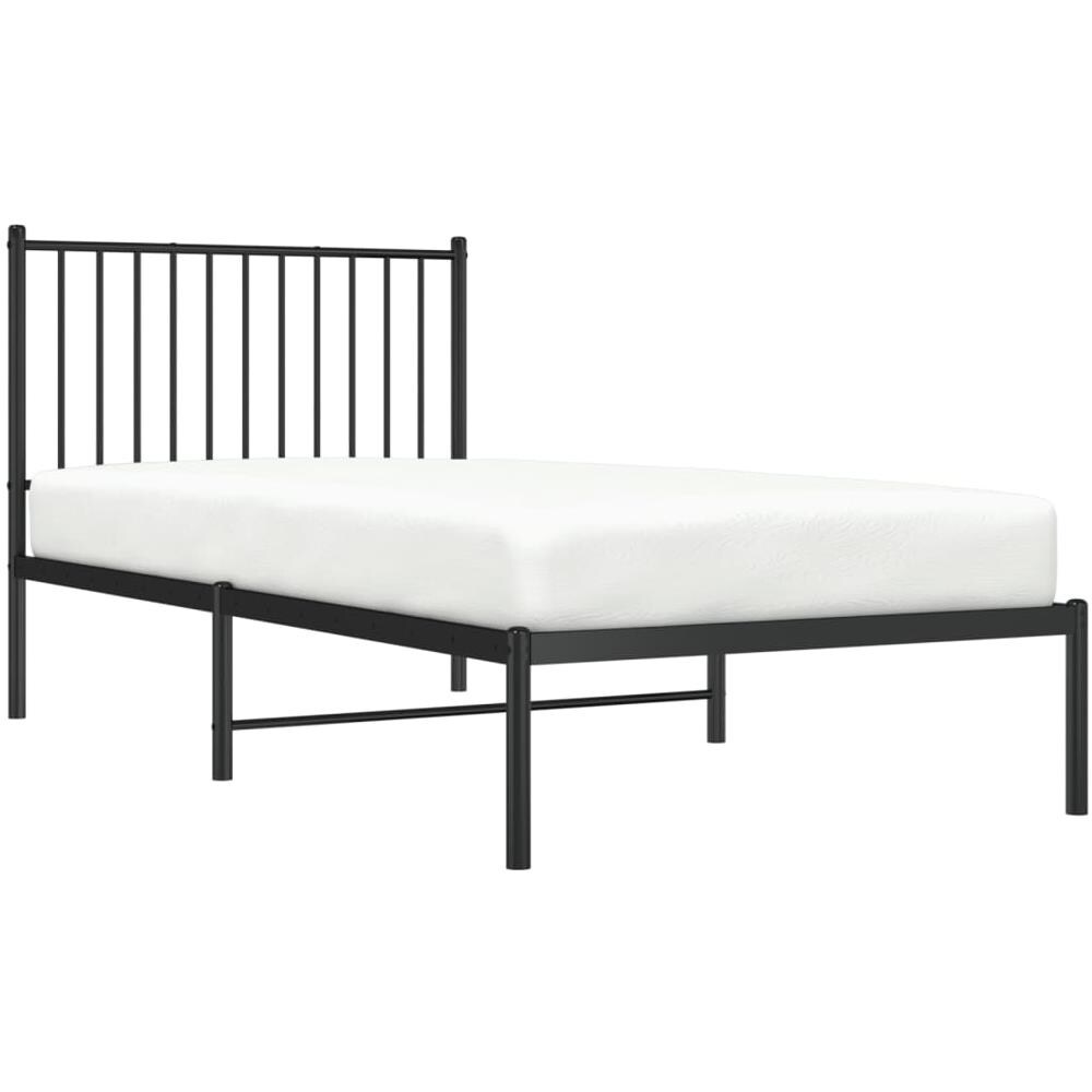 Giroletto Con Testiera In Metallo Nero 90x190 Cm - Foto 3