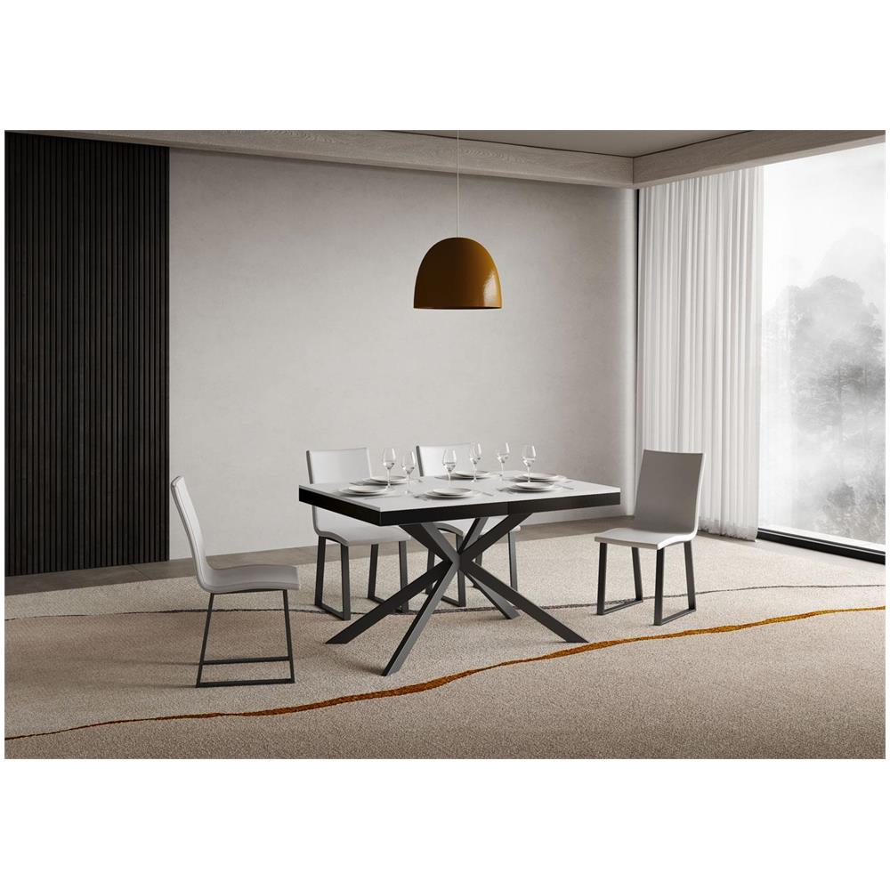 Tavolo allungabile 90x120/380 cm Plaker Evolution bianco frassino telaio antracite - Foto 2