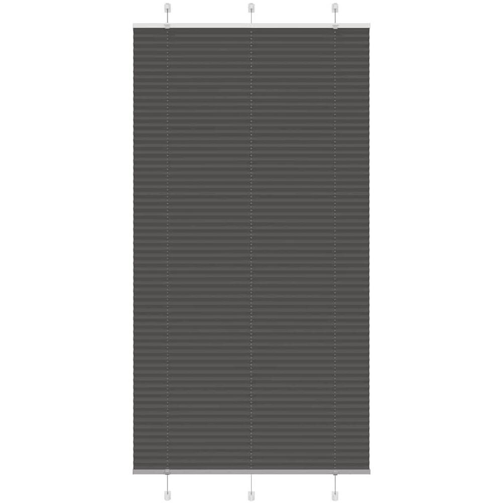 Tenda Plissettata Nera 110x200 cm Larghezza Tessuto 109,4 cm - Foto 1