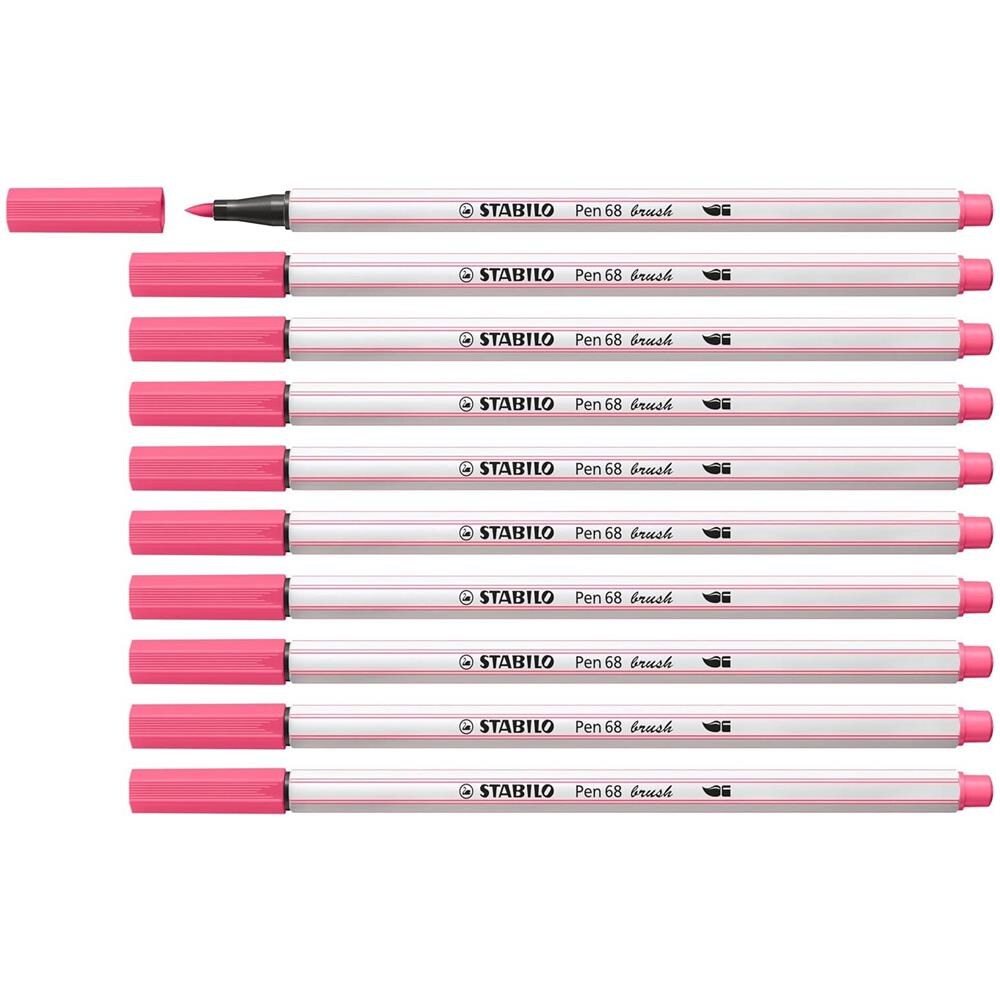 Pen 68 brush - Pennarello Premium con punta a pennello - Confezione da 10 - Rosa chiaro - Foto 1