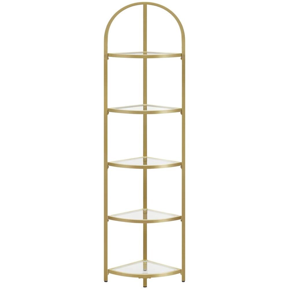 Libreria in vetro con 5 ripiani, oro - LGT810A01 - Foto 1