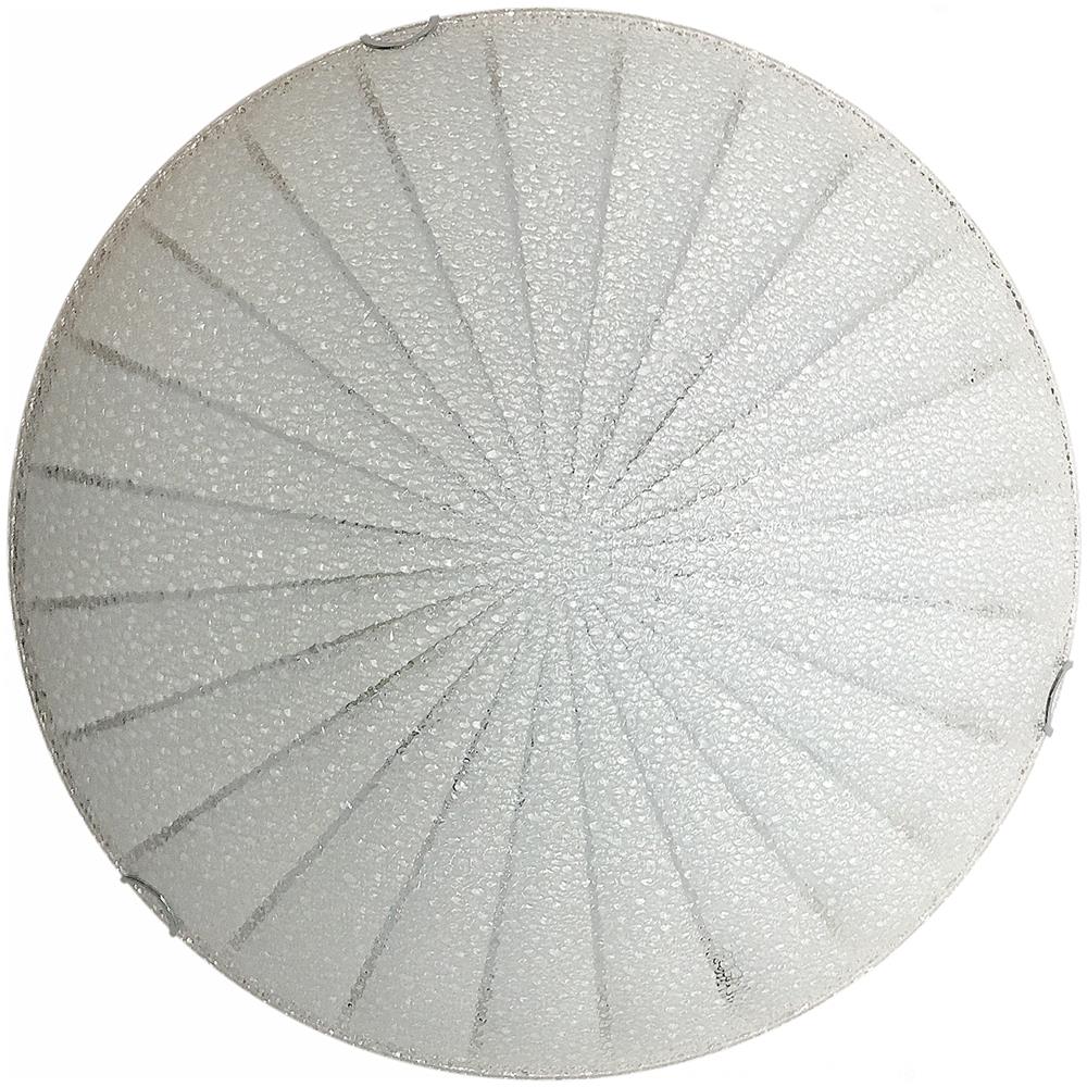 Plafoniera In Vetro Bianco Decorato Diametro 40cm - Foto 1