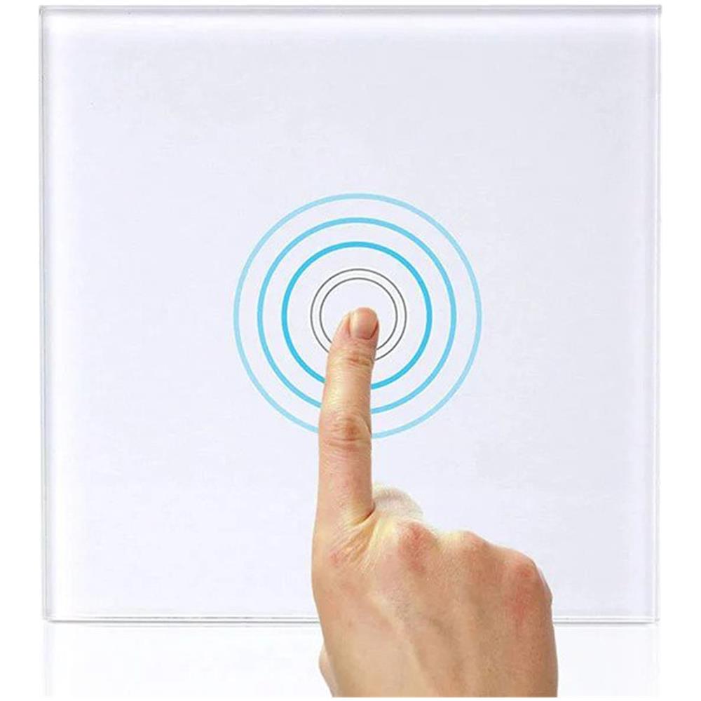 Interruttore Semplice Con Vetro Sh101 Touch, Bianco Con Indicatore Led - Foto 2