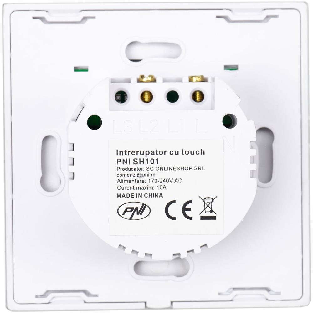 Interruttore Semplice Con Vetro Sh101 Touch, Bianco Con Indicatore Led - Foto 6