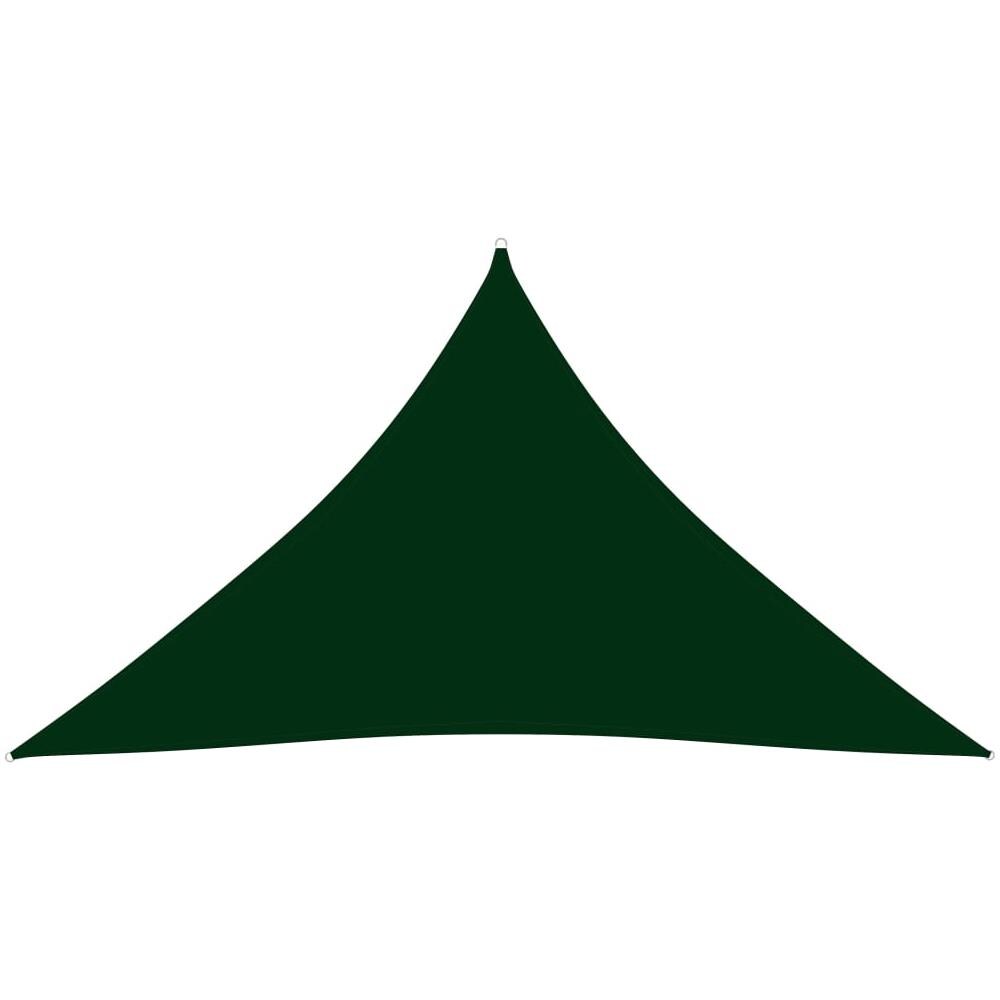 Parasole a Vela Oxford Triangolare 3,5x3,5x4,9 m Verde Scuro - Foto 1