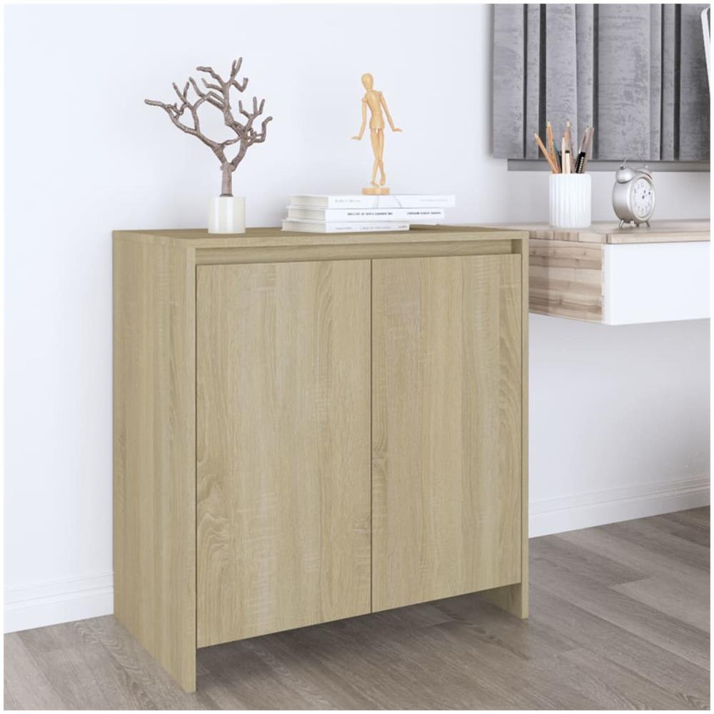 Credenza VidaXL Bianca 120x30.5x70cm - Legno Multistrato Con 2 Ante - Foto 4