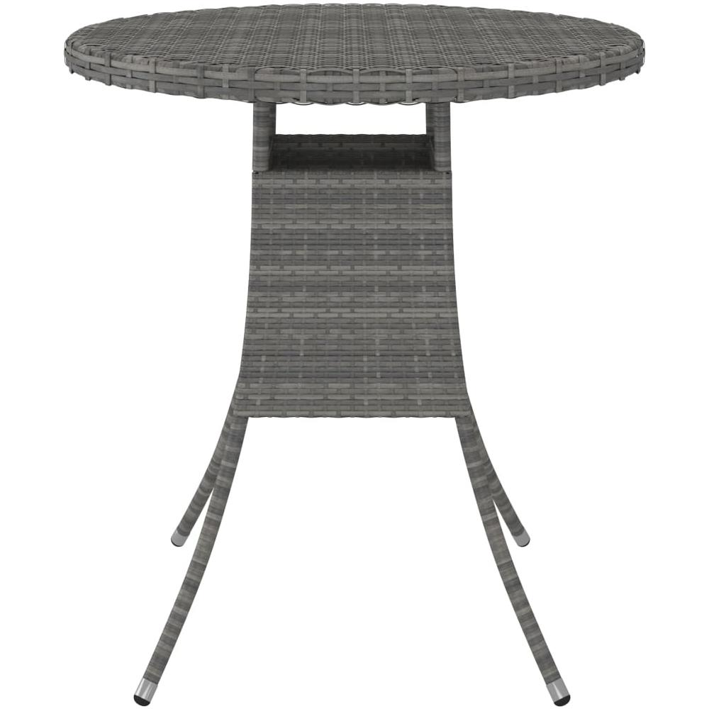 Tavolo Da Giardino Grigio 70x70x73 Cm In Polyrattan - Foto 2
