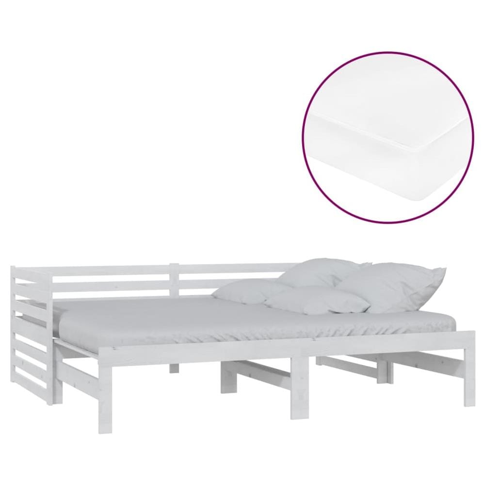 Dormeuse Estraibile 2x (90x200) Cm Bianca In Massello Di Pino - Foto 2