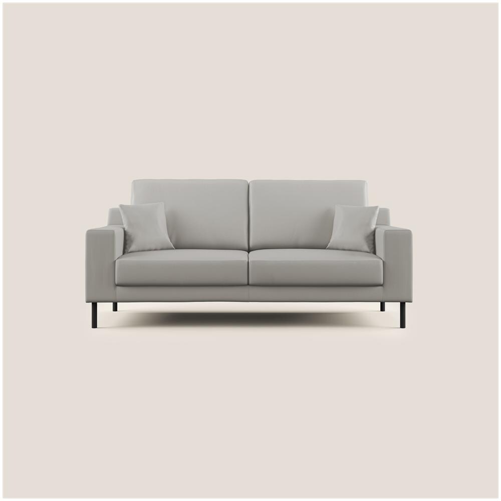 Uranio Divano Moderno Lineare In Ecopelle Impermeabile T04 Grigio chiaro 166 Cm - Foto 1