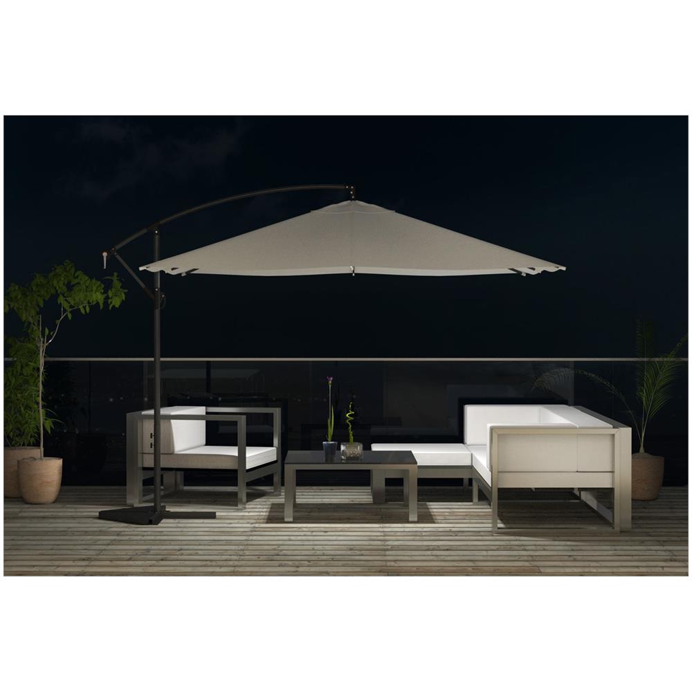 Solenzara Ombrellone Decentrato Con Led Ecru 3 X 3 M - Foto 2