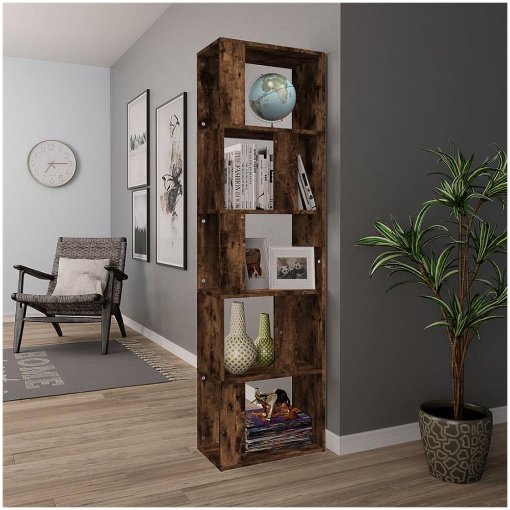 Libreria Rovere Fumo 45x24x160 Cm In Legno Multistrato - Foto 3