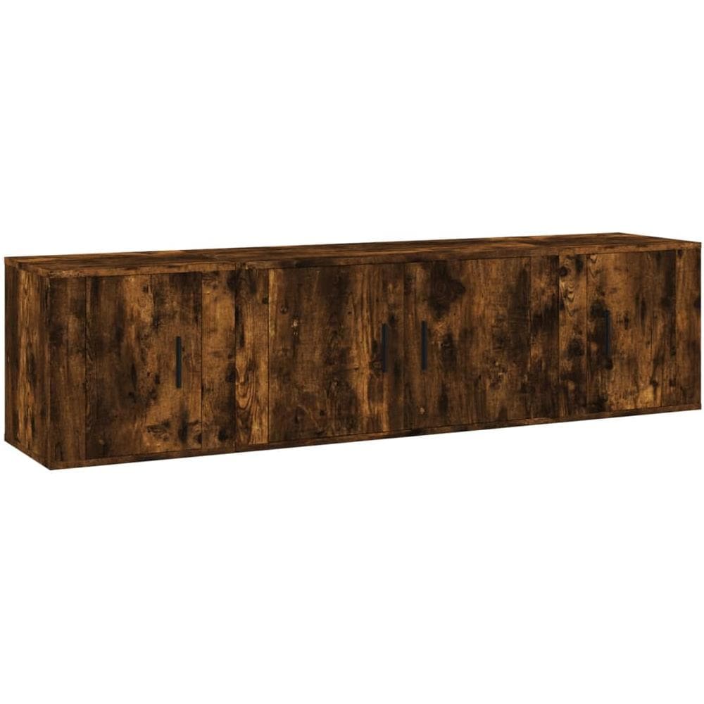 Set Mobili Porta Tv 3 Pz Rovere Fumo In Legno Multistrato - Foto 2