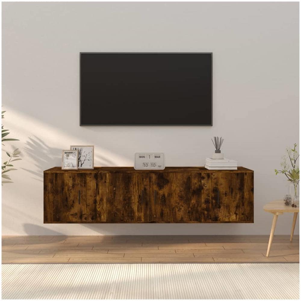 Set Mobili Porta Tv 3 Pz Rovere Fumo In Legno Multistrato - Foto 1
