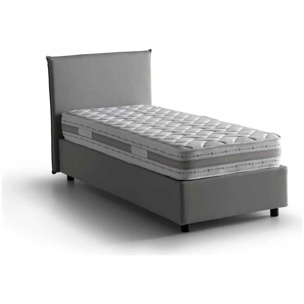 Letto Matrimoniale Bernadette, Letto Contenitore Con Rivestimento In Tessuto, 100% Made In Italy, Apertura Frontale, Con Materasso Cm 140x200 Incluso, Grigio - Foto 2