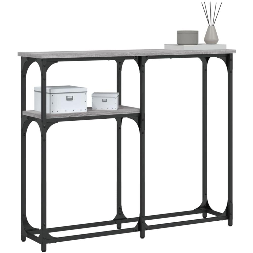 Tavolino Consolle Grigio Sonoma 90x22,5x75 Cm Legno Multistrato - Foto 3