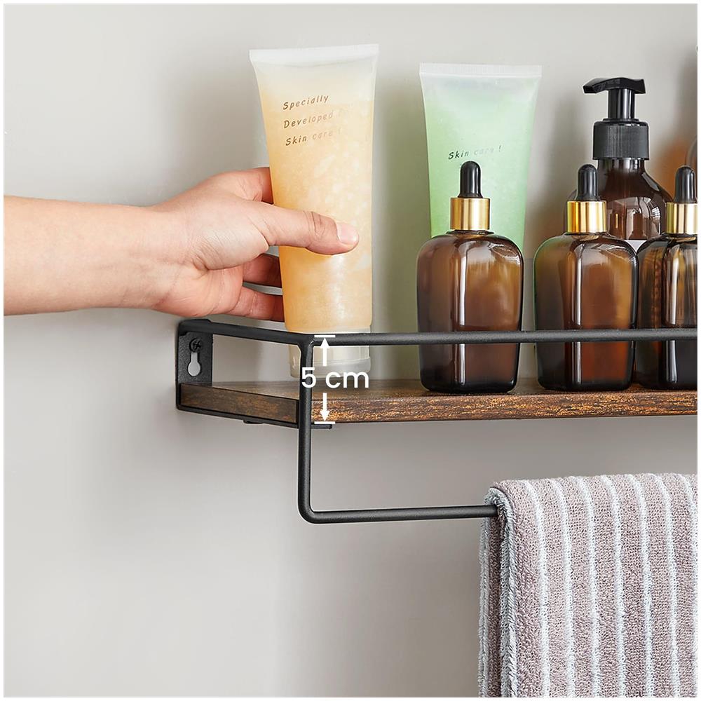 Mensole da parete rustiche per soggiorno, ufficio, set di 2 LWS441B01 - Foto 8