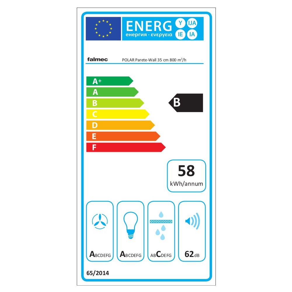 Cappa Polar Light Parete 35 cm 800 m3 / h - Foto 3