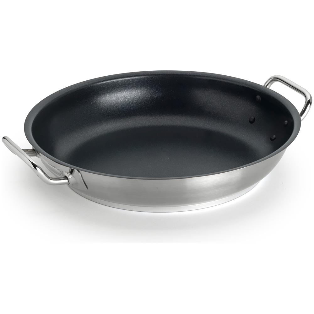 Tegame Antiaderente In Acciaio Inox Per Induzione Con Manico Tubolare Inox - Diametro Cm 24 - Altezza Cm 5 - Foto 1